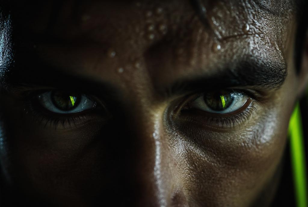 Focused athlete eyes representing direct 1:1 coaching attention