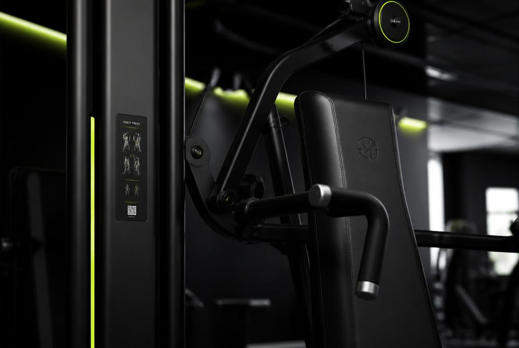 Minimalist high-tech gym equipment detail